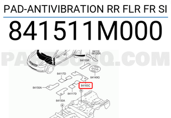 Rear Genuine Hyundai 84160-3J000 Anti-Vibration Floor Pad