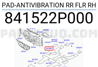 Rear Genuine Hyundai 84160-3J000 Anti-Vibration Floor Pad