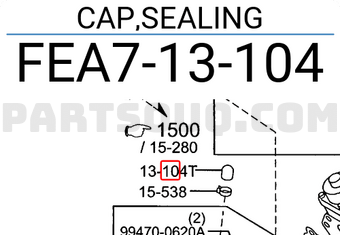Genuine Mazda Cap Sealing FEA7-13-104