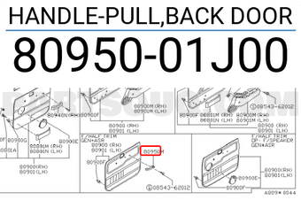 Details about   8095001J01 Genuine Nissan HANDLE-PULL,BACK DOOR 80950-01J01