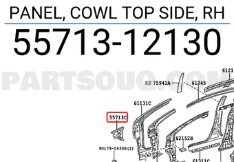 Toyota 55713-12130 Cowl Panel