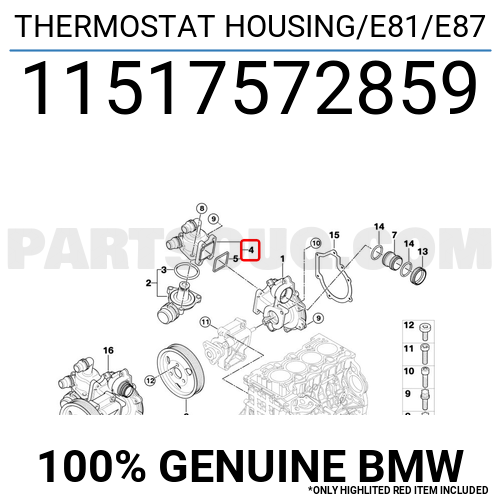 Kühlmittelgehäuse Thermostat Flansch Stutzen 7572859 für BMW 1er 116i 118i  120i