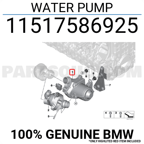 WATER PUMP/E90/E60/E66 11517586925 | BMW Parts | PartSouq