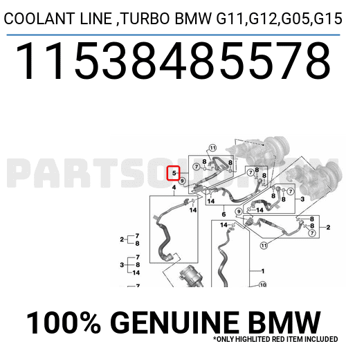 COOLANT LINE ,TURBO BMW G11,G12,G05,G15 11538485578 | BMW Parts | PartSouq