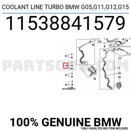COOLANT LINE TURBO BMW G05,G11,G12,G15 11538841579 | BMW Parts | PartSouq