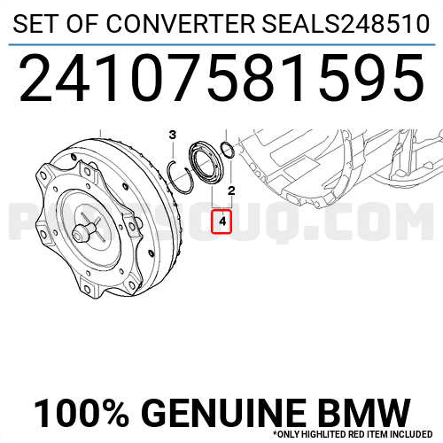 SET OF CONVERTER SEALS248510 24107581595 | BMW Parts | PartSouq