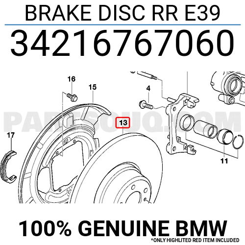 BRAKE DISC RR E39 34216767060 | BMW Parts | PartSouq