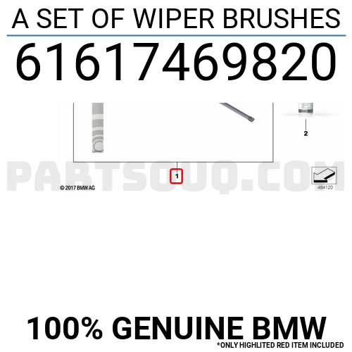 A SET OF WIPER BRUSHES 61617469820 | BMW Parts | PartSouq