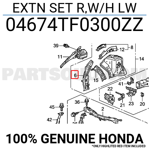EXTN SET R,W/H LW 04674TF0300ZZ | Honda Parts | PartSouq EXTN SET R,W/H LW 04674TF0300ZZ | Honda Parts | PartSouq