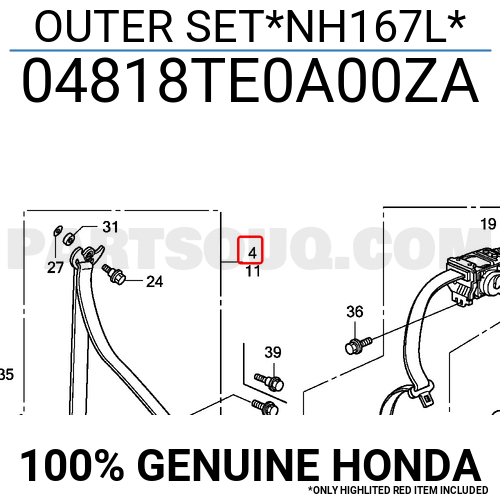 OUTER SET*NH167L* 04818TE0A00ZA | Honda Parts | PartSouq