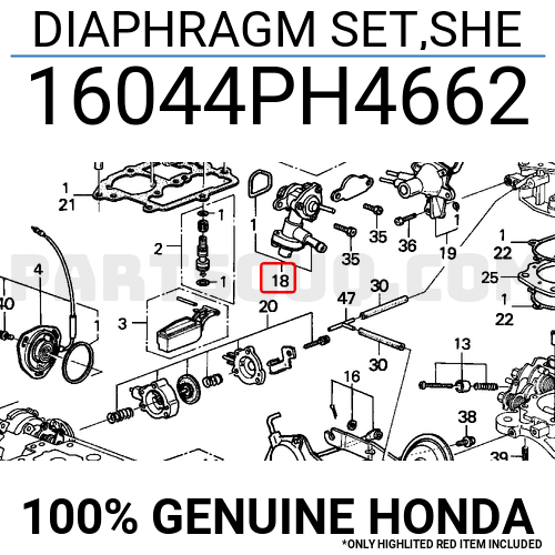 DIAPHRAGM SET,SHE 16044PH4662 | Honda Parts | PartSouq