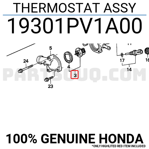 THERMOSTAT ASSY 19301PV1A00 Honda Parts PartSouq   19301PV1A00 COVER 