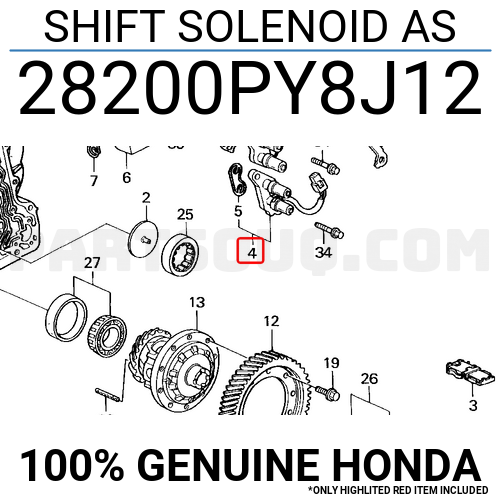 SHIFT SOLENOID AS 28200PY8J12 | Honda Parts | PartSouq