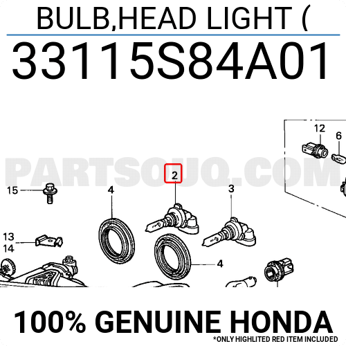 33115-S84-A01 - Genuine Honda Parts