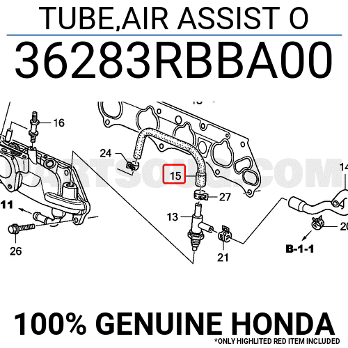 TUBE,AIR ASSIST O 36283RBBA00 | Honda Parts | PartSouq