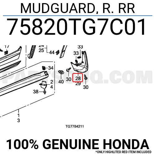 Mudguard R Rr Tg C Honda Parts Partsouq