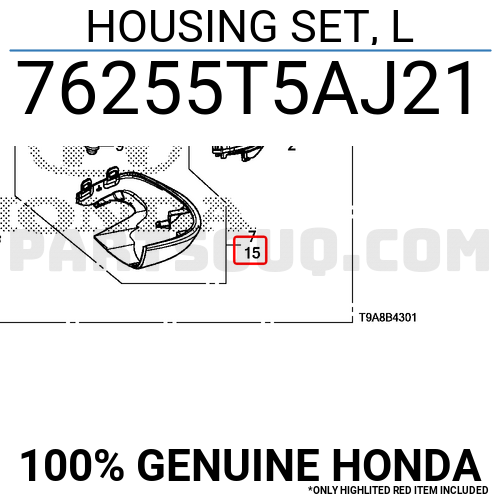 HOUSING SET, L 76255T5AJ21 | Honda Parts | PartSouq