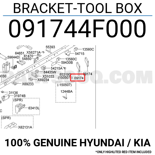 BRACKET-TOOL BOX 091744F000 | Hyundai / KIA Parts | PartSouq