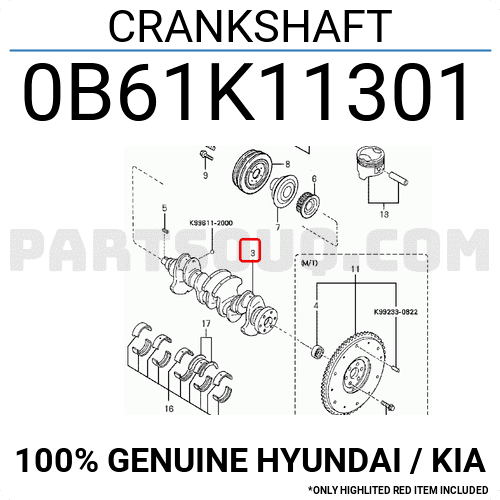 CRANKSHAFT 0B61K11301 | Hyundai / KIA Parts | PartSouq