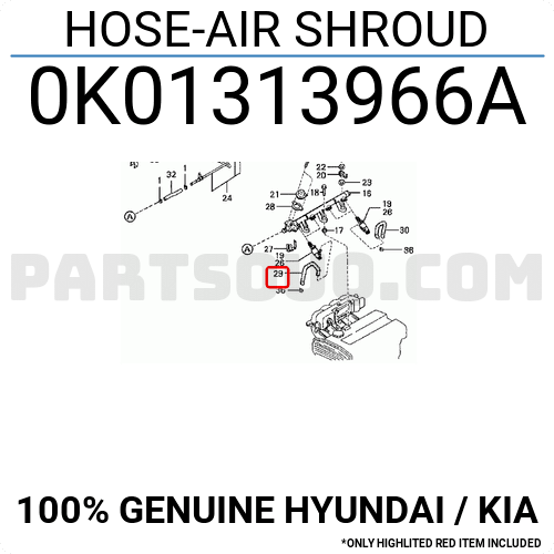 HOSE1-AIR SHROUD 0K01313996A | Hyundai / KIA Parts | PartSouq