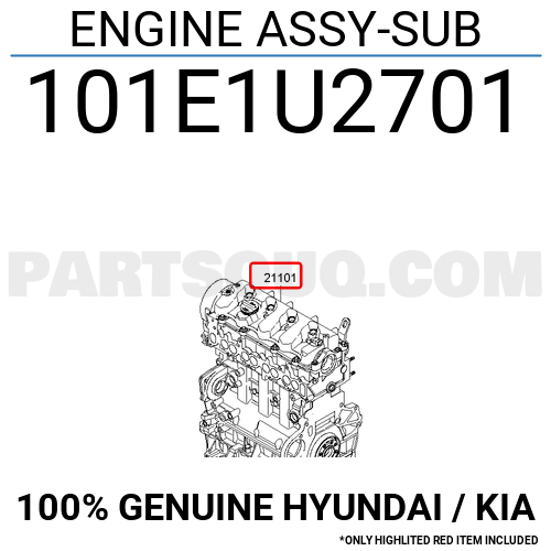 ENGINE ASSY-SUB 101E1U2701 | Hyundai / KIA Parts | PartSouq