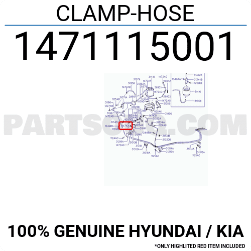 CLAMP-HOSE 1471115001 | Hyundai / KIA Parts | PartSouq