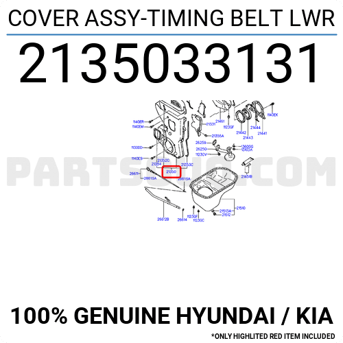 COVER ASSY-TIMING BELT LWR 2135033131 | Hyundai / KIA Parts | PartSouq