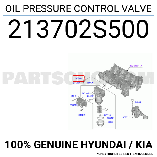 Oil Pressure Control Valve S Hyundai Kia Parts Partsouq