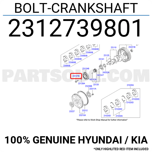 BOLT-CRANKSHAFT 2312739801 | Hyundai / KIA Parts | PartSouq BOLT-CRANKSHAFT 2312739801 | Hyundai / KIA Parts | PartSouq