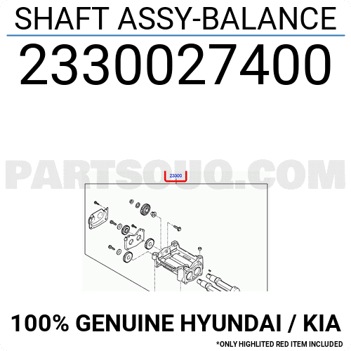 SHAFT ASSY-BALANCE 2330027400 | Hyundai / KIA Parts | PartSouq