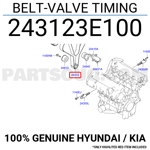 Genuine Hyundai 24312-3E100 Timing Belt Valve 