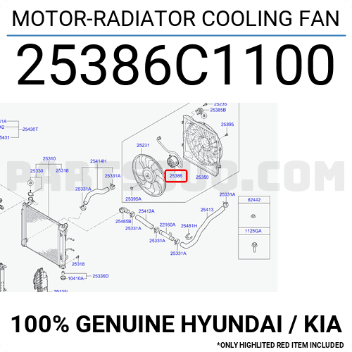 MOTOR-RADIATOR COOLING FAN 25386C1100 | Hyundai / KIA Parts | PartSouq