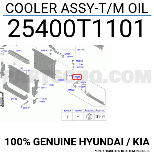 COOLER ASSY-T/M OIL 25400T1101 | Hyundai / KIA Parts | PartSouq