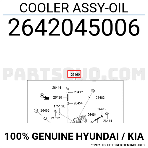 COOLER ASSY-OIL 2642045006 | Hyundai / KIA Parts | PartSouq