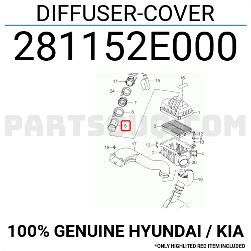 Genuine Hyundai 28115-2E000 Diffuser Cover 