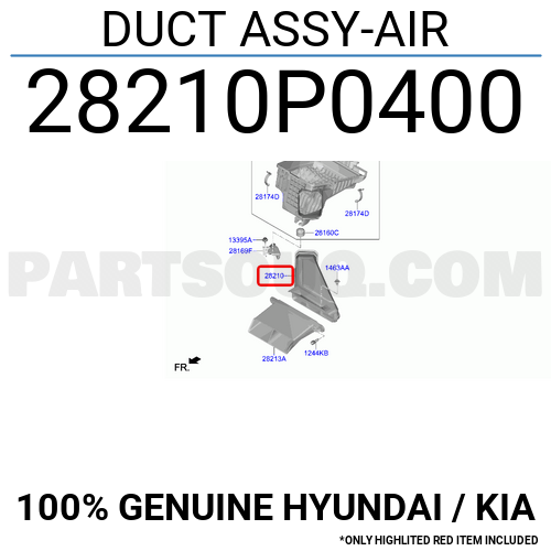 DUCT ASSY-AIR 28210P0400 | Hyundai / KIA Parts | PartSouq