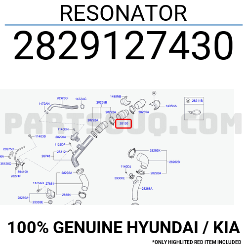 RESONATOR 2829127430 | Hyundai / KIA Parts | PartSouq