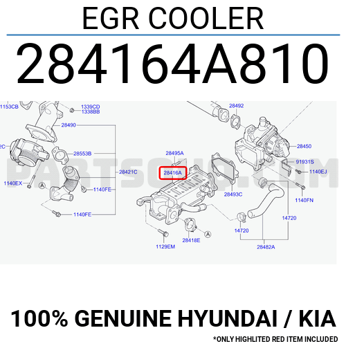 284164A810 Hyundai / KIA EGR COOLER