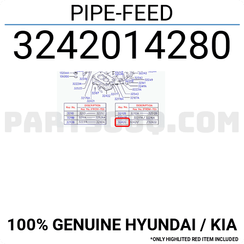 PIPE-FEED 3242014280 | Hyundai / KIA Parts | PartSouq
