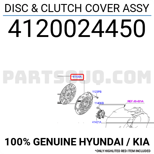 DISC u0026 CLUTCH COVER ASSY 4120024450 | Hyundai / KIA Parts | PartSouq