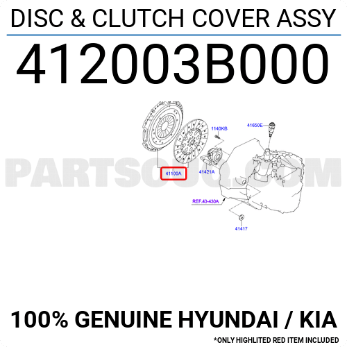 DISC u0026 CLUTCH COVER ASSY 412003B010 | Hyundai / KIA Parts | PartSouq