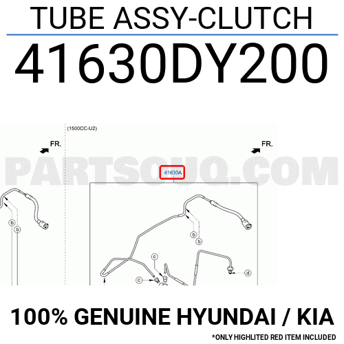TUBE ASSY-CLUTCH 41630DY200 | Hyundai / KIA Parts | PartSouq