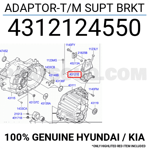 ADAPTOR-T/M SUPT BRKT 4312124550 | Hyundai / KIA Parts | PartSouq