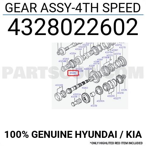 新作ウエア KIA / Hyundai | 4328022602 SPEED ASSY-4TH GEAR Parts PartSouq | 菓子