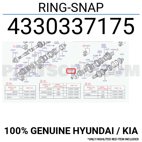 RING-SNAP 4330337175 | Hyundai / KIA Parts | PartSouq