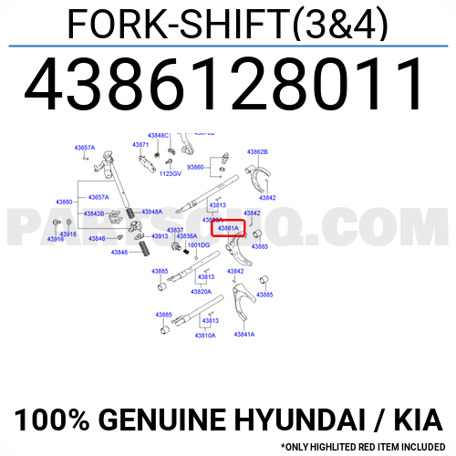 FORK-SHIFT(3&4) 4386128011 | Hyundai / KIA Parts | PartSouq
