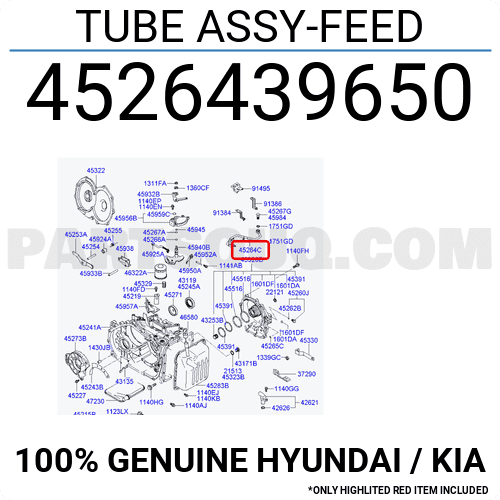 TUBE ASSY-FEED 4526439650 | Hyundai / KIA Parts | PartSouq