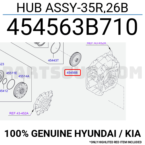 HUB ASSY-35R,26B 454563B710 | Hyundai / KIA Parts | PartSouq