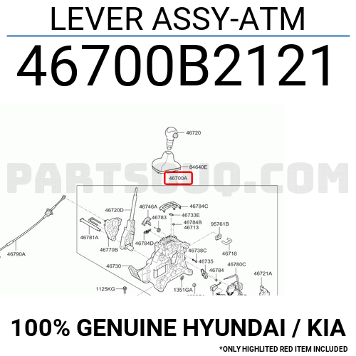 LEVER ASSY-ATM 46700B2121 | Hyundai / KIA Parts | PartSouq