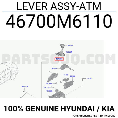 LEVER ASSY-ATM 46700M6110 | Hyundai / KIA Parts | PartSouq